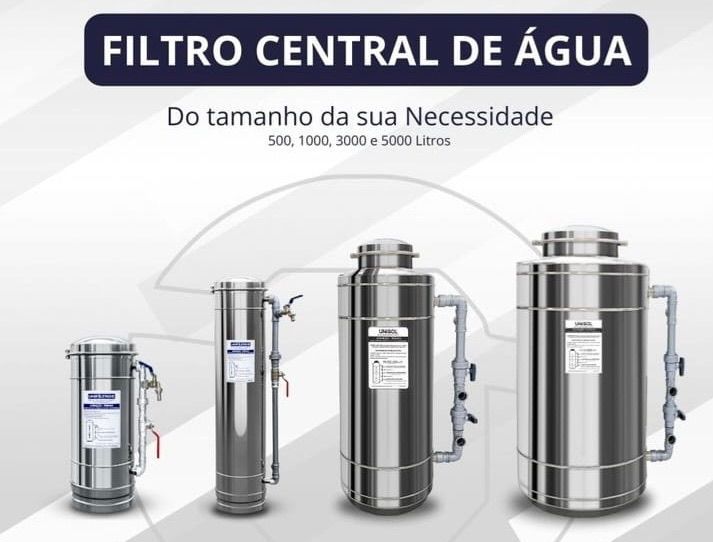 Linha de filtros centrais de água em inox